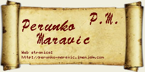 Perunko Maravić vizit kartica